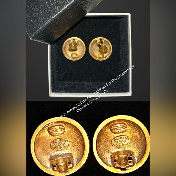 167 Chanel Cocomark Round Earring  with Box - Picture 5 of 5